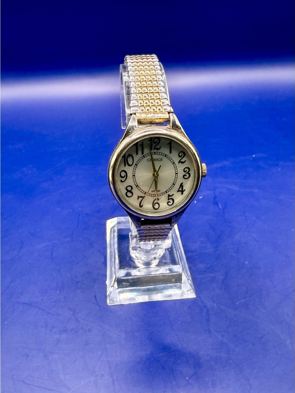 Carriage by Timex Womens Easy Read Watch Two Tone Stretch Band New Battery